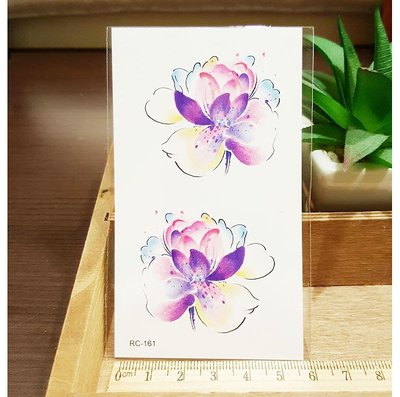 【萌古屋】紫色蓮花 - 男女防水紋身貼紙原宿刺青貼紙 RC-161