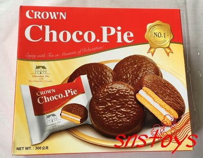 sns 古早味 進口食品 餅乾 CROWN達人巧克力派 巧克力派 巧克力夾心餅 300g 產地 韓國