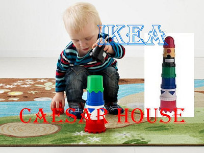 ╭☆卡森小舖☆╮【IKEA】MULA 積木杯-鮮豔色彩三原色款-絕版~限量款