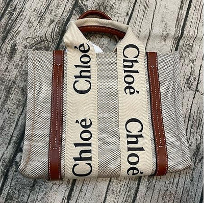 Chloé 爆款 字母 Woody Tote Bag 小型 焦糖色 帆布 手提 托特包