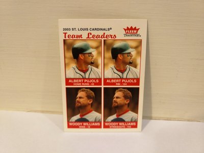 全新絕版收藏 MLB / FLEER  ALBERT PUJOLS / WOODY WILLIAMS 2003球員卡單張