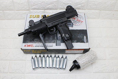 台南 武星級 KWC UZI 烏茲 衝鋒槍-Mini烏茲 + CO2小鋼瓶 + 奶瓶 KCB07 ( uzi烏茲機關槍