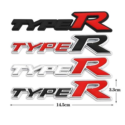 HONDA 1 件裝 3D 鋅合金 TYPER RR MUGEN Type R 標誌車身後改裝貼紙適用於本田
