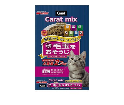 SNOW的家【訂購】日清 克拉Carat Mix 綜合貓糧 化毛配方-藍包 2.7kg (80270269