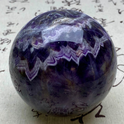 B612天然紫水晶球擺夢幻紫色水晶居家飾品，原石打磨，隨手一11511 水晶 原石 擺件【玲瓏軒】