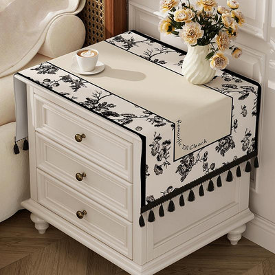 美式臥室床頭柜蓋布長方形洗衣機布萬能蓋巾冰箱防塵罩小茶幾桌布