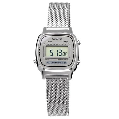 【金台鐘錶】CASIO卡西歐 復古風 (米蘭錶帶) 女錶 學生錶 防水 (銀) LA670WEM-7
