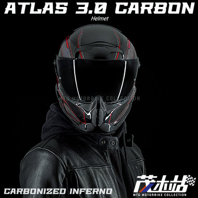 ❖茂木站 MTG❖ RUROC ATLAS 3.0 CARBON 全罩安全帽碳纖維。CARBONIZED INFERNO
