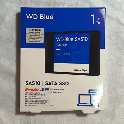 [全新]WD 藍標 SA510 1TB SATA SSD 固態硬碟 (WDS100T3B0A)舊電腦升級升速，低價出清！