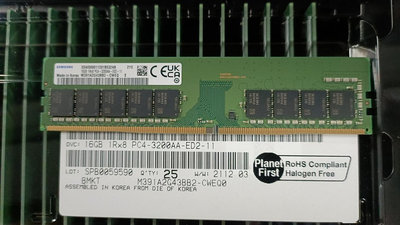 三星 16G 1RX8 PC4-3200AA 服務器內存 16G DDR4 3200 ECC UDIMM