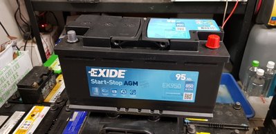 (二手中古電池) EXIDE EK950 LN5 AGM 95AH汽車電池 數值漂亮，品項優 同60044 歐系車專用