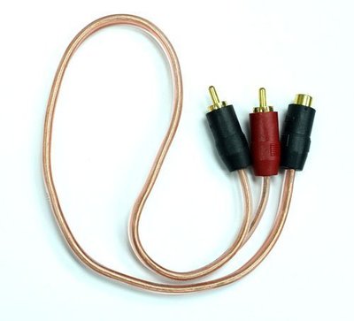 《a24mall》《散裝特價品》塑膠射出插頭/訊號線/音源線/Audio cable/RCA Cable 0.5M  一母對二公
