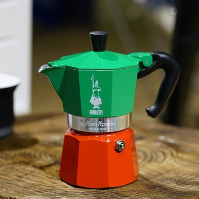 【熱賣精選】Bialetti比樂蒂摩卡壺意大利三色旗進口家用煮咖啡壺器具手沖濾壺