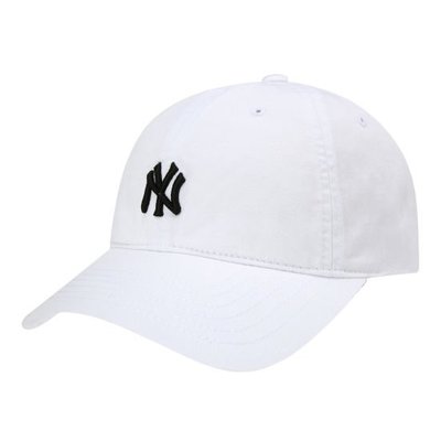 現貨 瑕疵特價【韓羽代購】韓國 MLB --NY黑色小刺繡 白色棒球帽 WASHING TEAM LOGO COVER