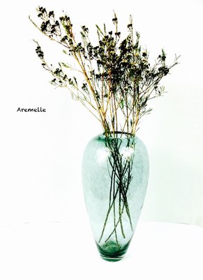 《Are獨立之家》玻璃工藝 透明彩色玻璃 金色紋路 花器花瓶