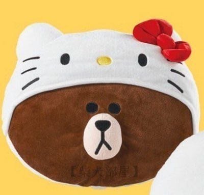 711 7-11Hello Kitty × LINE FRIEND 抱枕 靠墊 絨毛玩偶 HELLO KITTY 熊大