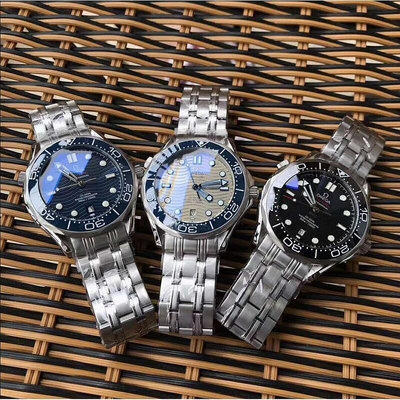 直購#Omega歐米茄海馬系類 男士腕錶 機械錶 水鬼 時尚百搭 歐米茄手錶 瑞士機械錶 商務錶 藍色黑色白色灰色