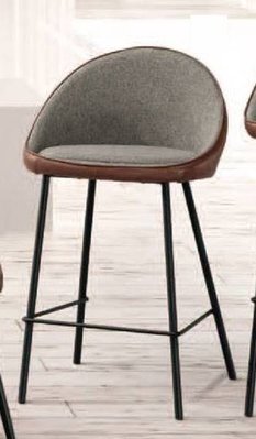 【生活家傢俱】HT-171-4：灰布雙色吧台椅-中【台中家具】高腳椅 中島椅 烤漆鐵腳 布墊+皮革 工業風