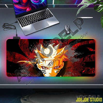 COCO居家小屋Naruto Shippuden Gaming Mousepad with Box RBG Lightning Glow