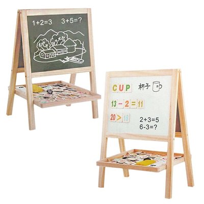 【贈品禮品】A4550 雙面立式磁性畫板/兒童寫字板/留言板塗鴉板教學白板黑板/贈品禮品