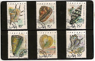 【流動郵幣世界】坦尚尼亞1992年貝類銷印郵票(此標有送照片中小黑卡)