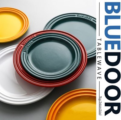 BlueD_ 多色 8吋小款 浮雕系列 牛排盤 圓盤 飯碗 厚底平盤 西餐盤 深盤 甜點盤 平盤  正方形 方盤 鑄鐵鍋