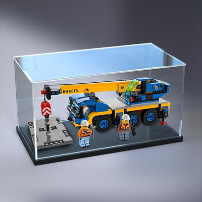 樂高城市系列60324移動式起重機拼搭積木玩具亞克力防塵展示盒