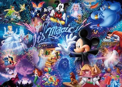 日本正版拼圖 迪士尼 米奇 魔術 2000片絕版夜光拼圖，2000-550