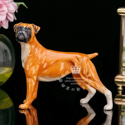 【吉事達】英國皇家道爾頓Royal Doulton 2005年boxer 拳師犬手繪陶瓷裝飾工藝品