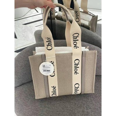 CHLOE MEDIUM WOODY TOTE BAG 中號 WOODY 手提包 麝香灰