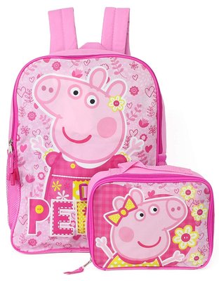 預購 英國粉紅豬小妹 Peppa Pig 佩佩豬 粉紅豬小妹 喬治豬 孩童後背包+午餐帶 雙肩背包 生日禮 粉絲專用
