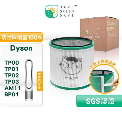 適用 Dyson TP00TP01TP02TP03 AM11 BP01 抗敏HEPA濾芯 複合 活性碳濾網濾心