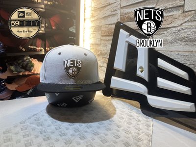 New Era x NBA Brooklyn Nets Shield Logo 59Fifty 布魯克林籃網隊灰色全封帽