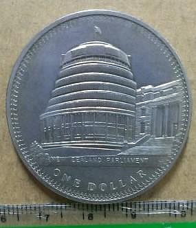 N8-- 1978年 紐西蘭議會 1 美元  25 週年 - 伊莉莎白二世加冕大型紀念幣