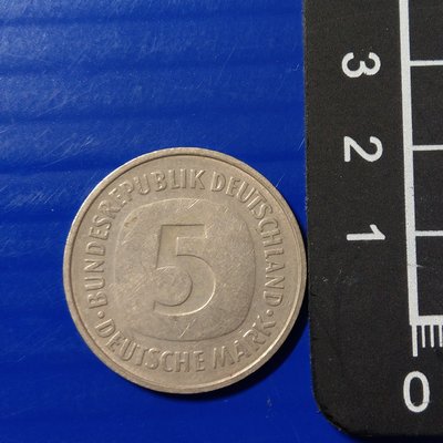 【大三元】德國錢幣-1975年D記-5馬克-絕版幣-1999年開始(使用歐元)1枚