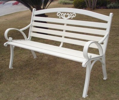 【晴品戶外休閒傢俱館】白色鑄鋁公園椅 傘座 休閒椅 庭院傘 海灘傘 傘座  餐椅