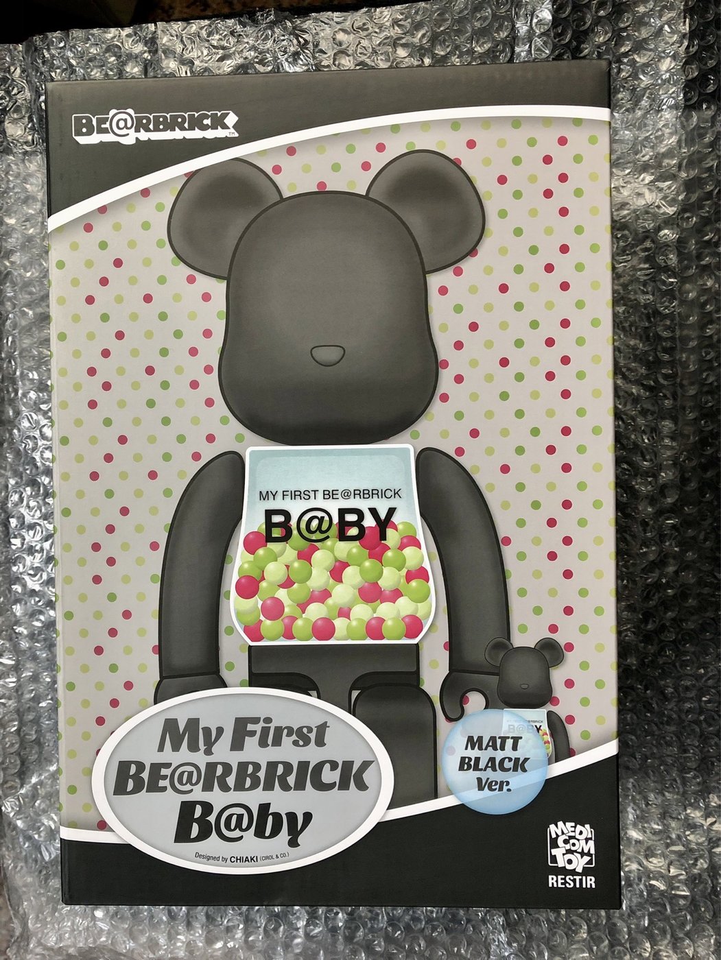 全新正品BE@RBRICK 500％ MY FIRST BEARBRICK BABY MATT BLACK Ver