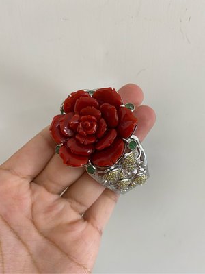 台灣天然紅珊瑚玫瑰手鐲