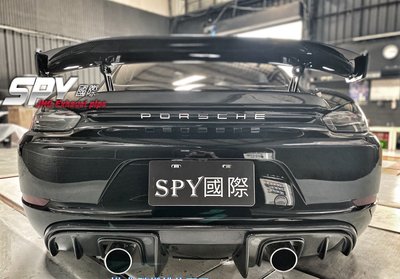 【SPY MOTOR】Porsche 718 cayman boxster 碳纖維大尾翼 GT尾翼