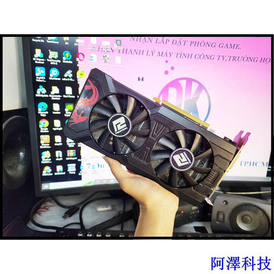 阿澤科技Vga 卡 Powercolor AMD RX570 8G 顯卡 1 DVI 端口帶 DVI 到 HDMI 轉換器線 (