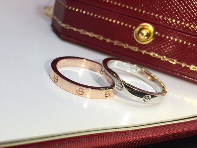 【少女館】新款卡地亞戒指Cartier對戒時尚螺絲戒指潮流窄版LOVE螺絲釘戒指情侶對戒 指環首飾 珠寶 飾品VH739