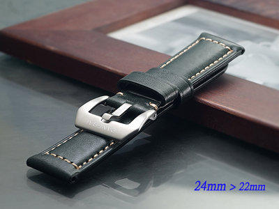 【時間探索】Panerai 沛納海.軍錶- 手工墨綠色牛皮錶帶 ( 24mm )