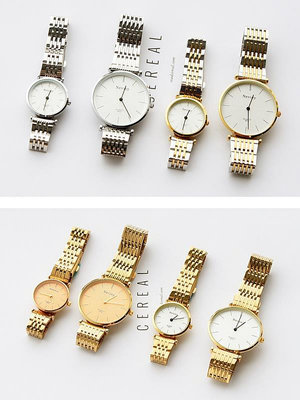 情侶手錶金色超薄韓國潮流時尚時裝商務鋼帶防水機械石英男錶女錶