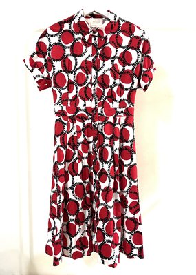 紐約時尚 KATE SPADE～ 紅白夏日度假風格棉質印花洋裝  限量6碼ㄧ
