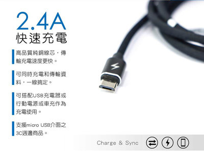 全新原廠保固一年KINYO純銅線芯1米Micro USB快充2.4A鋁合金充電傳輸線(USB-B09)