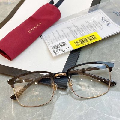 Gucci GG0130O 光學眼鏡 顯臉小 板材金屬眼鏡框商務 潮！男女同款 近視 平光防藍光 眼鏡架