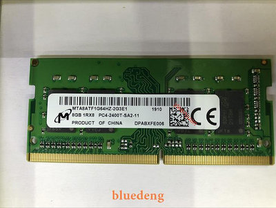鎂光8G 1RX8 PC4- 2400T DDR4 MTA8ATF1G64HZ-2G3E1筆電記憶體
