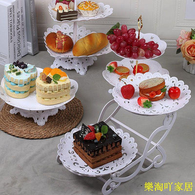 歐式甜品台擺件展示架創意婚禮派對蛋糕架雙層糖果茶點心水果盤