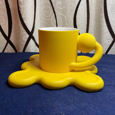 黃色馬克杯星球杯高顏值創意陶瓷杯