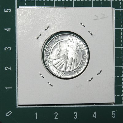 (AAZ183-22)聖馬利諾共和國 1974年 10里拉/流通錢幣【全新帶原光鋁幣】少